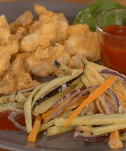 Ricetta La Casa del Gusto, Bocconcini di Coniglio e Verdurine Fritte Croccanti con Salsa Agrodolce