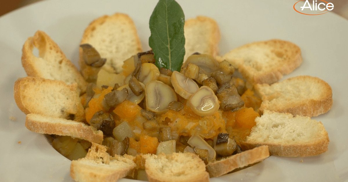 Ricetta La Casa del Gusto, Zuppa con Porri, Patate, Zucca, Porcini e