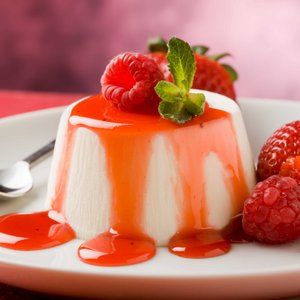Panna Cotta con Coulis di Fragole