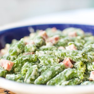 Spatzle agli Spinaci con Panna e Speck