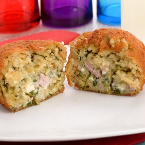 Arancine con Zucchine, Prosciutto Cotto e Gorgonzola