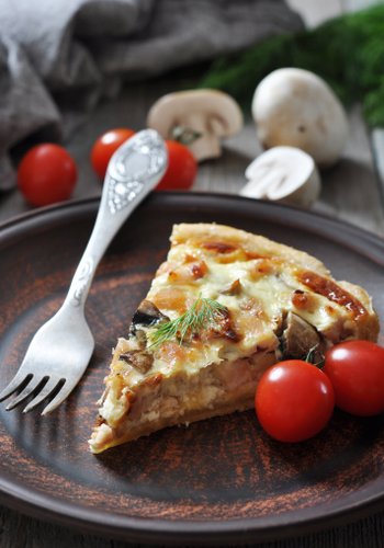 Ricetta Torta Salata con Funghi, Ricotta e Prosciutto Cotto