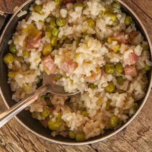 Risotto con Pancetta e Piselli