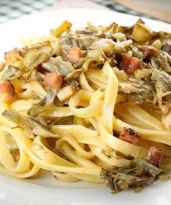 Ricetta Tagliatelle Carciofi e Pancetta