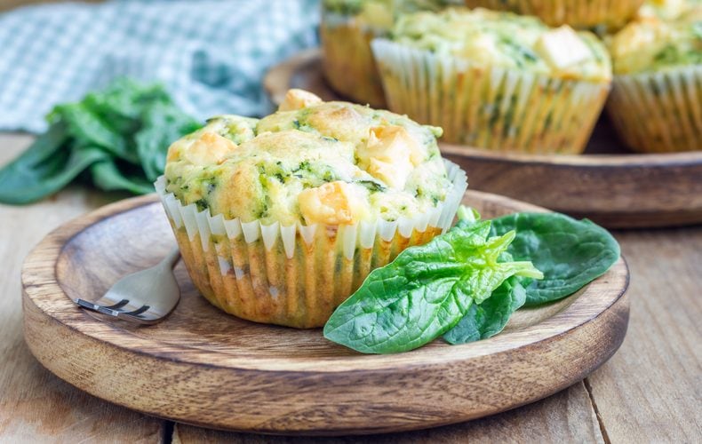 muffin salati con spinaci e feta