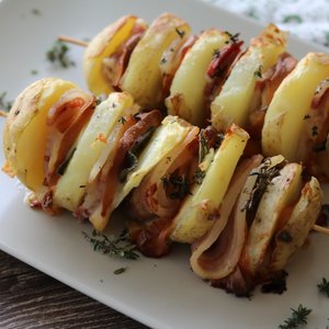 Spiedini di Patate, Scamorza e Pancetta