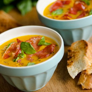 Zuppa Fredda di Melone con Bacon