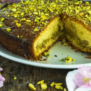 Torta con Crema al Pistacchio