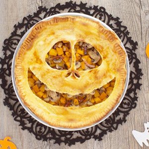 Torta Salata di Halloween con Zucca e Funghi