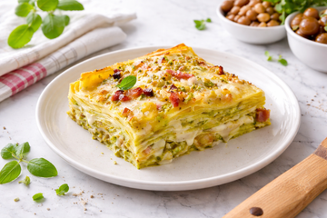 Lasagne ai Pistacchi, Prosciutto e Taleggio