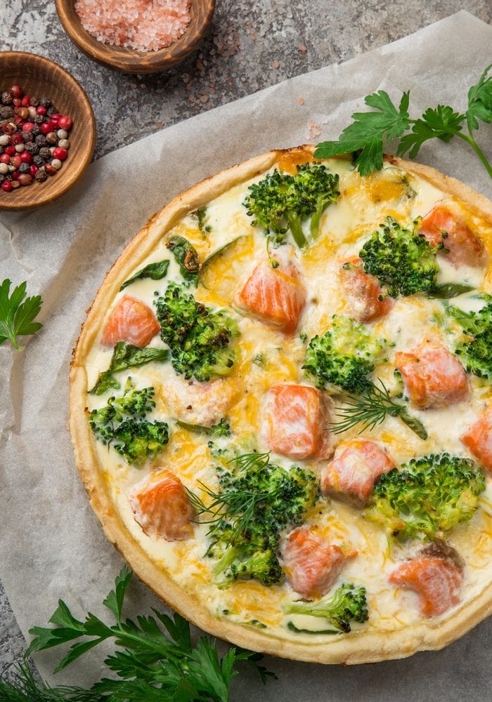 Ricetta Torta Salata con Salmone, Broccoli e Spinaci