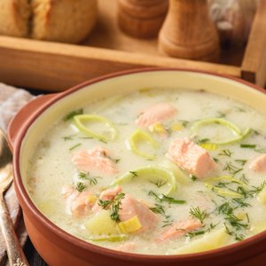 Zuppa di Patate e Salmone