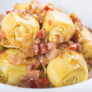 Cuori di Carciofo in Padella con Pancetta