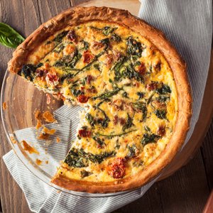 Torta Salata con Ricotta, Spinaci e Pomodori Secchi