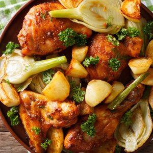 Pollo al Forno con Patate e Finocchi