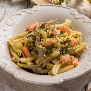 Casarecce con Carciofi e Gamberi