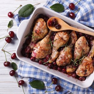 Cosce di Pollo alle Ciliegie