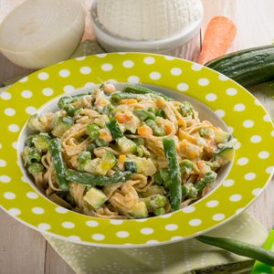 Linguine con Ricotta e Verdure
