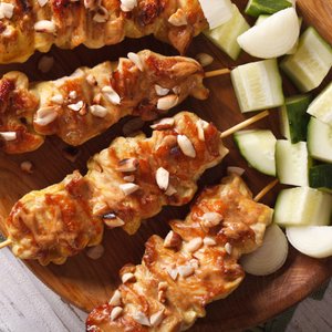 Spiedini di Pollo alle Arachidi
