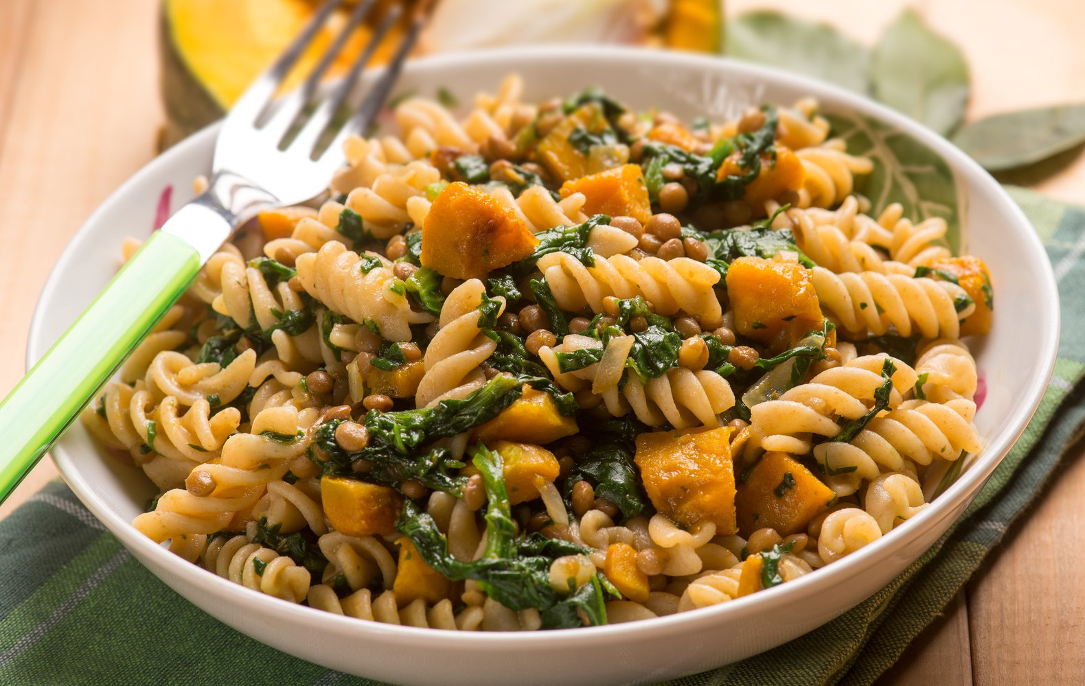 Fusilli con Zucca e Spinaci