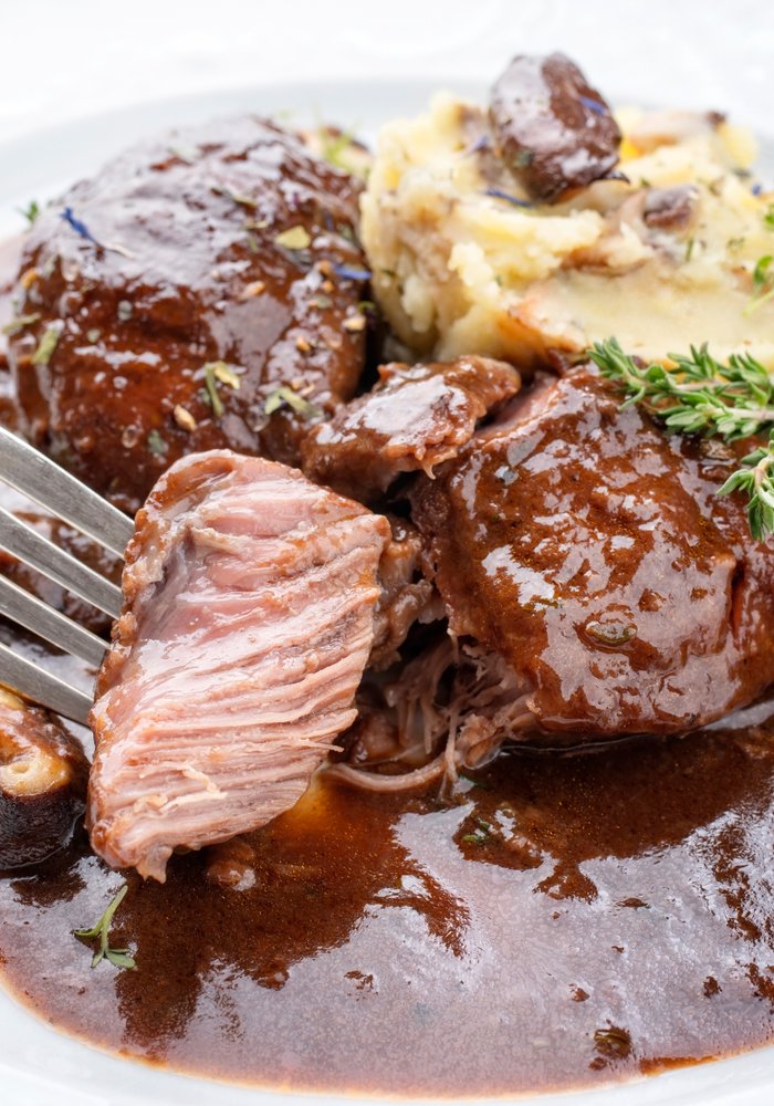 Ricetta Guancia di Vitello Brasata con Funghi