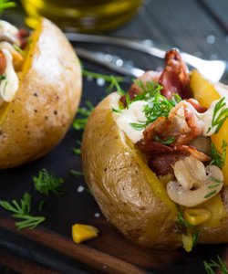 Ricetta Patate Ripiene di Pancetta e Funghi