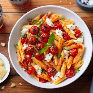 Penne con Pomodorini e Burrata