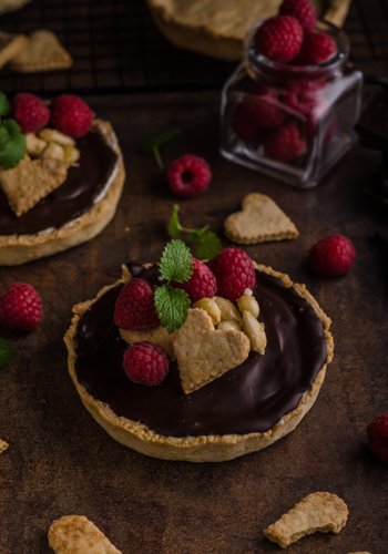 Ricetta Crostatine al Cioccolato e Lamponi