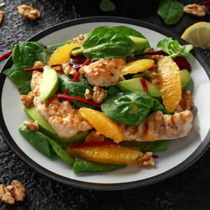 Insalata di Pollo, Spinaci e Arance