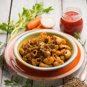 Pipe Rigate con Ragù di Lenticchie