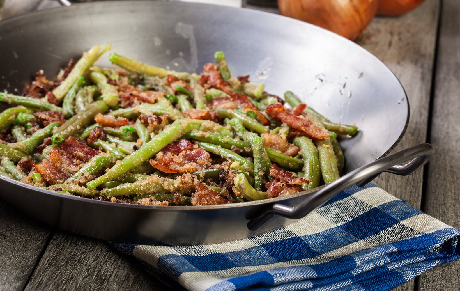 pasta con fagiolini e pancetta