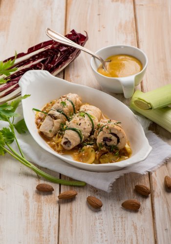 Ricetta Involtini di Pollo Radicchio e Porri