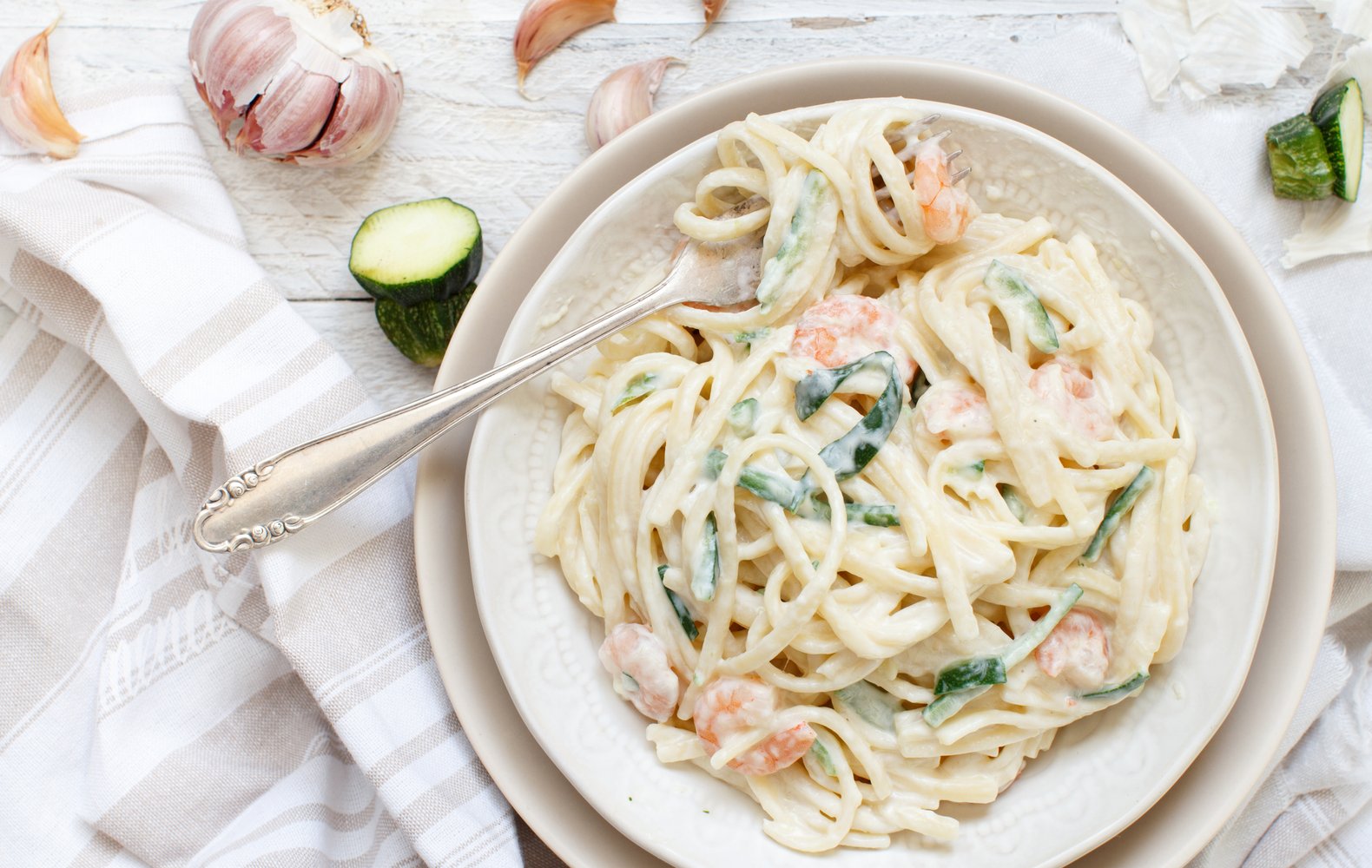 Ricetta Pasta Cremosa Zucchine e Gamberi - Il Club delle Ricette