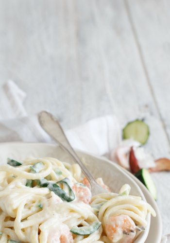 Ricetta Pasta Cremosa Zucchine e Gamberi