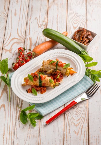 Ricetta Involtini di Tacchino con Pomodorini e Zucchine