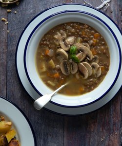 Ricetta Zuppa di Lenticchie e Funghi