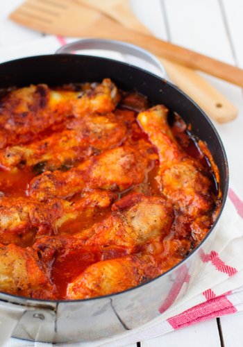 Ricetta Pollo con Pomodoro e Funghi