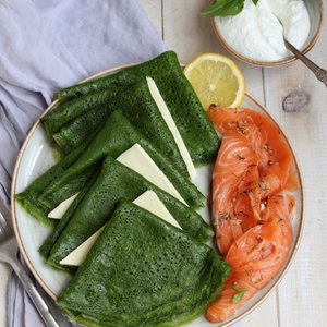 Crepes Spinaci, Salmone e Fiocchi di Latte