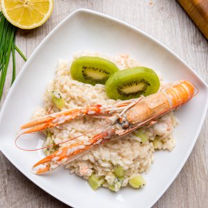 Risotto Scampi e Kiwi