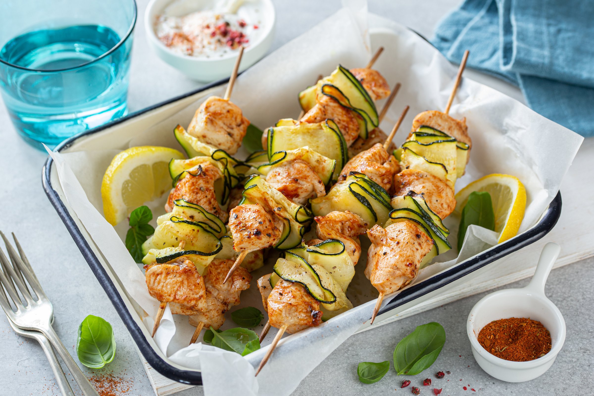 Ricetta Spiedini Di Pollo E Zucchine