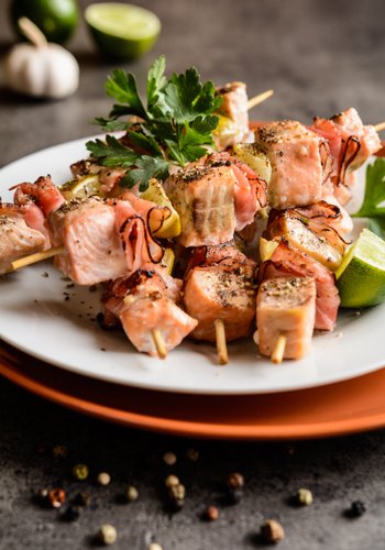 Ricetta Spiedini di Salmone e Bacon