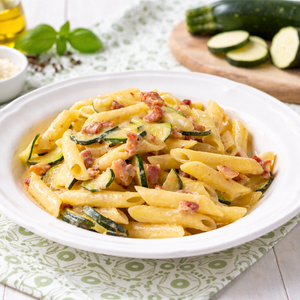 Pasta Cremosa Zucchine e Pancetta