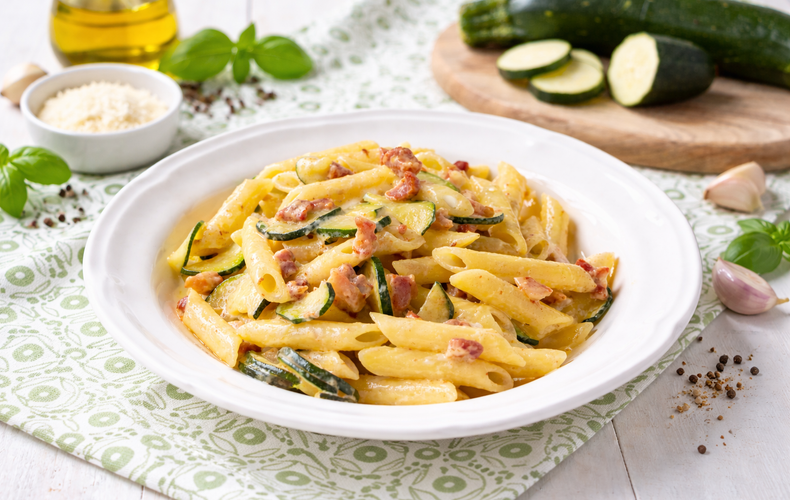 Ricetta Pasta Cremosa Zucchine e Pancetta