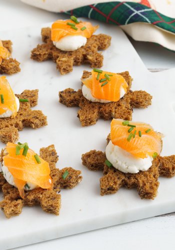 Ricetta Crostini Fiocco di Neve al Salmone e Caprino
