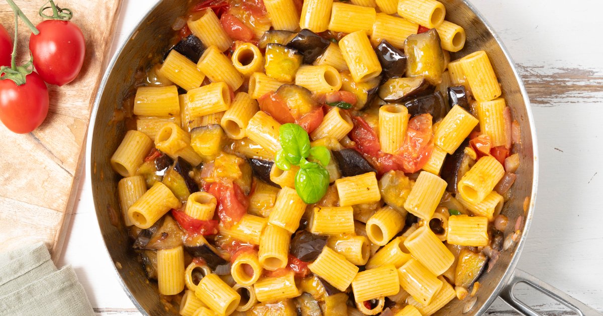 Wunderschne Pasta Con Melanzane Bilder