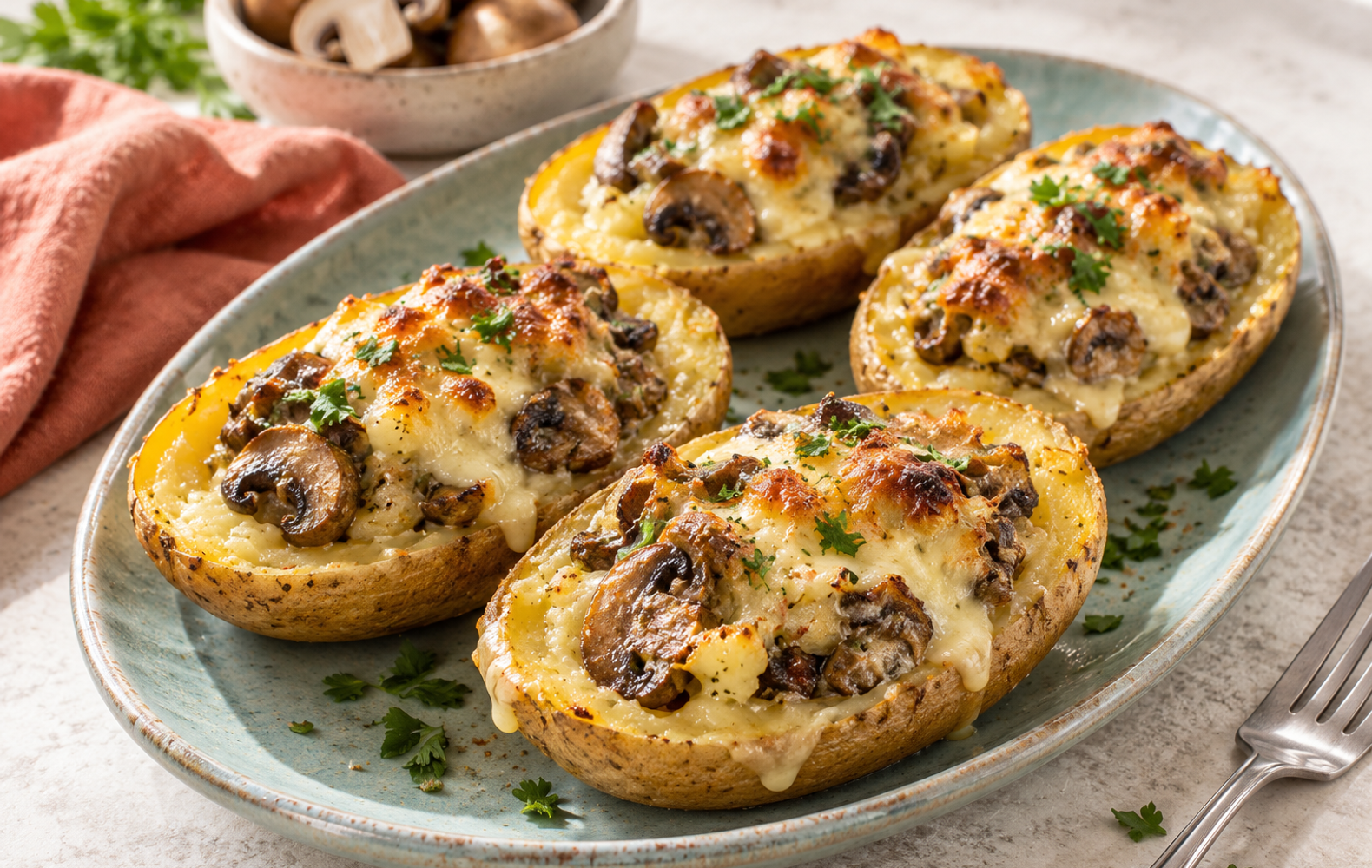 Barchette di Patate ai Funghi