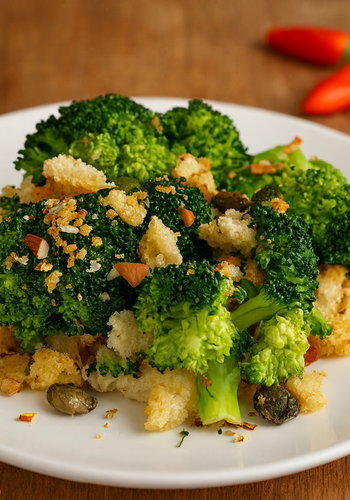 Ricetta Broccoli al Forno con Pane al Peperoncino