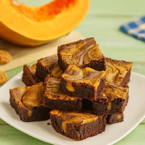 Brownies Cheesecake Zucca e Amaretti