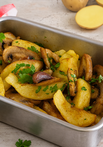 Ricetta Funghi e Patate al Forno
