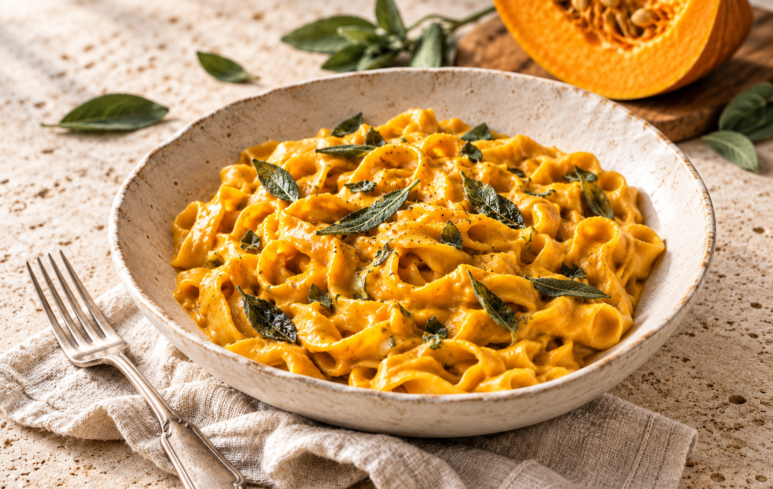 Tagliatelle Cremose alla Zucca e Salvia